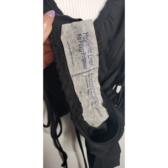 NEW Fashion Nova Sun Thrill Lace Up One Piece Swimsuit Black Medium - Picture 6 of 8